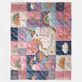 gequiltes Einhorn Fleecedecke (Vorderseite)