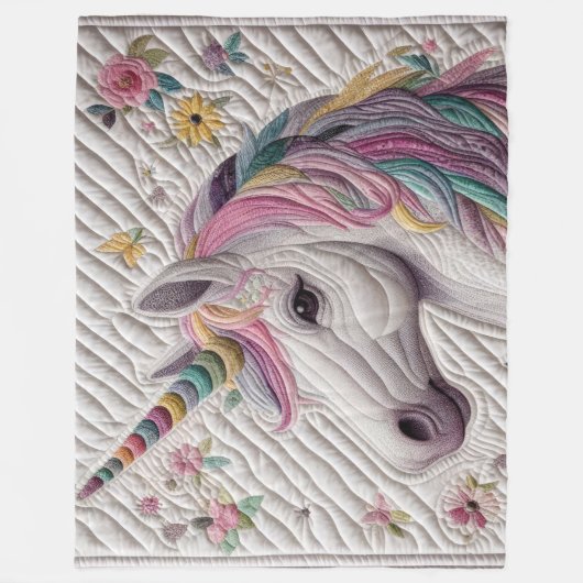 gequiltes Einhorn Fleecedecke (Vorderseite)