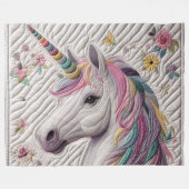 gequiltes Einhorn Fleecedecke (Vorderseite (Horizontal))