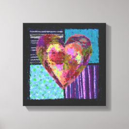 gequiltes Herz gezackte Canvas Leinwanddruck