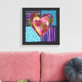 gequiltes Herz gezackte Canvas Leinwanddruck (Insitu (Wohnzimmer))