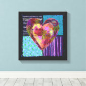 gequiltes Herz gezackte Canvas Leinwanddruck (Insitu (Holzboden))