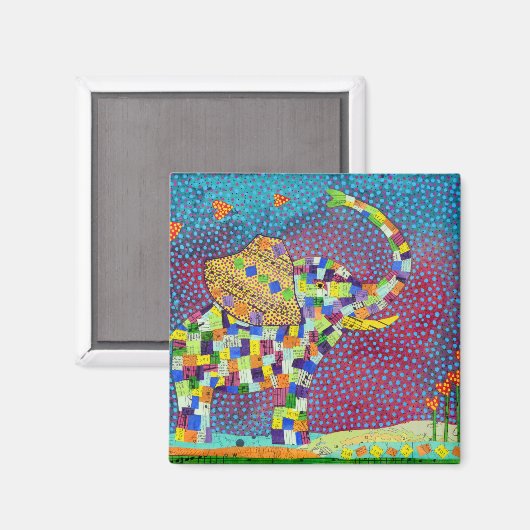 gequiltete Elefant Magnet (Vorderseite/Rückseite)