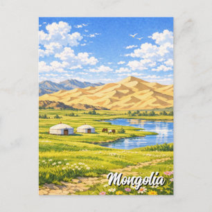 Ger Camp Mongolei Yurt Reise Postkarte