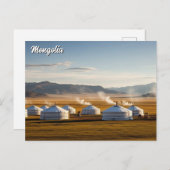 Ger Camp Mongolia Yurt Travel Postkarte (Vorne/Hinten)
