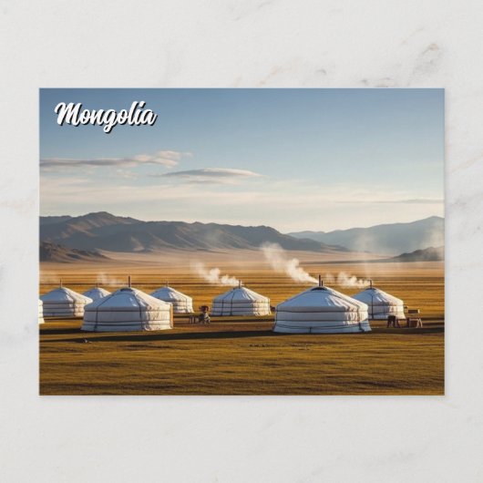 Ger Camp Mongolia Yurt Travel Postkarte (Vorderseite)