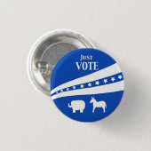 Gerade Abstimmungs-weißer blaue Stern-Esel-Elefant Button (Vorne & Hinten)