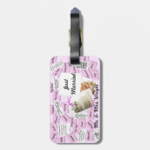 Gerade addieren verheiratetes Rosa Herrn u. Frau Gepäckanhänger (Rückseite vertikal)