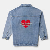 Gerade angetragene Denim-Jacke für frisch gezogene Jeansjacke (Rückseite)