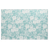 gerade aquamarines Blau der Eulen Stoff (Fat Quarter (45,7 x 55,9 cm))