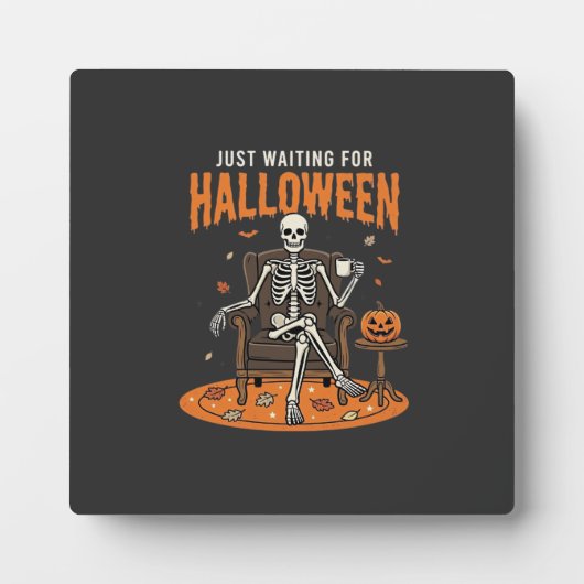Gerade auf Halloween wartendes Skelett-Design_1 Fotoplatte (Vorderseite)