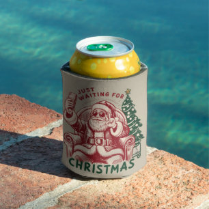 Gerade auf Weihnachten warten Santa Claus Retro Lu Dosenkühler