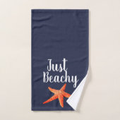 Gerade Beachy rote orange Nautischstarfish u. Badhandtuch Set (Handtuch)