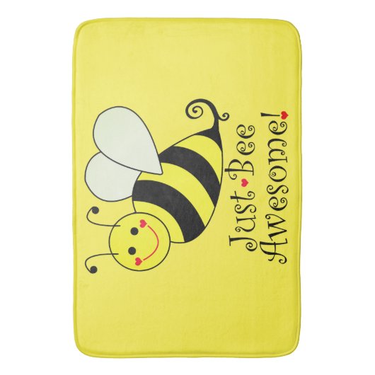 Gerade Bienen-fantastische gelbe Hummel-Biene Badematte (Vorderseite Vertikal)
