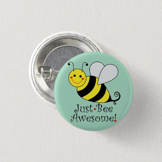 Gerade Bienen-fantastische Hummel-Biene Button (Vorne & Hinten)