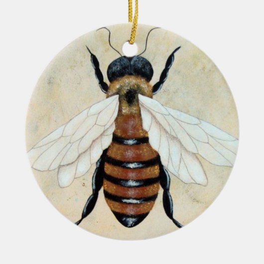 Gerade Bienen-Verzierung Keramik Ornament (Vorne)