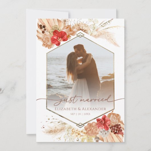 gerade | Boho Wedding Foto Ankündigung (Vorderseite)