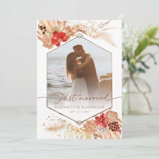 gerade | Boho Wedding Foto Ankündigung (Stehend Vorderseite)