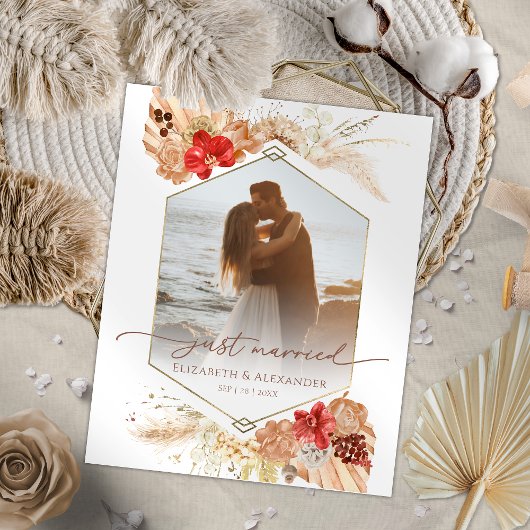 gerade | Boho Wedding Foto Ankündigung