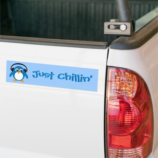 Gerade Chillin Pinguin mit Kopfhörern Autoaufkleber (Auf Lkw)