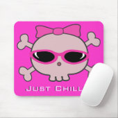 Gerade Chillin rosa Cartoon-Schädel mit Mousepad (Mit Mouse)