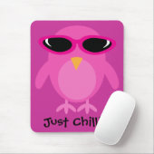 Gerade Chillin rosa Eule mit Sonnenbrille Mousepad (Mit Mouse)