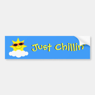 Gerade Chillin Sun mit Sonnenbrille Autoaufkleber