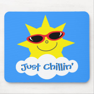 Gerade Chillin Sun mit Sonnenbrille Mousepad