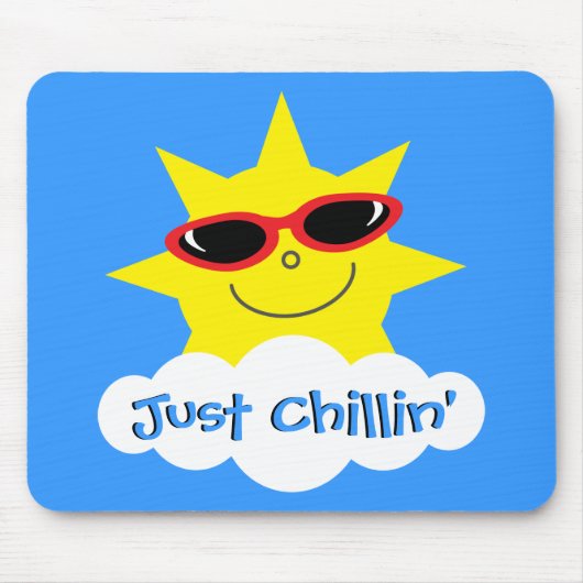 Gerade Chillin Sun mit Sonnenbrille Mousepad (Vorne)