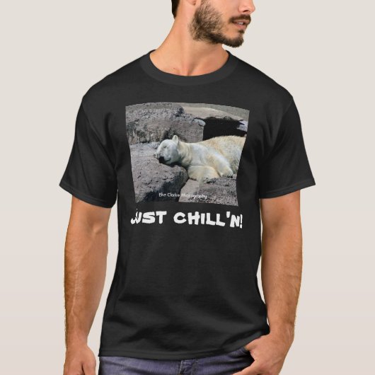 Gerade chill'n! Polarer Bärn-Spaß-T - Shirt (Vorderseite)