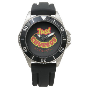 Gerade Churros Logo-Uhr Armbanduhr
