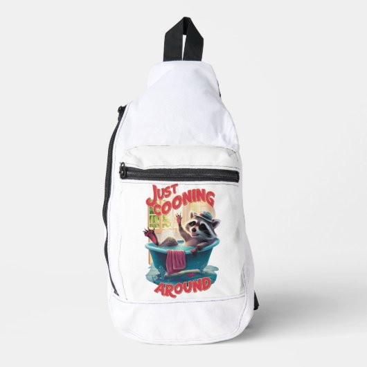 Gerade das Cooning spielerischer Raccoon Splashing Crossbody Bag (Vorderseite)