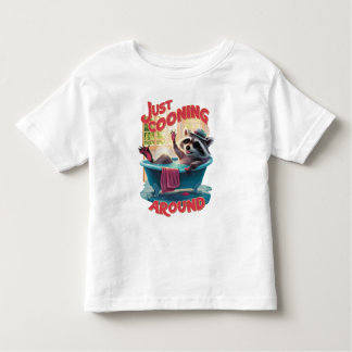 Gerade das Cooning spielerischer Raccoon Splashing Kleinkind T-shirt