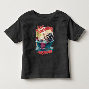 Gerade das Cooning spielerischer Raccoon Splashing Kleinkind T-shirt