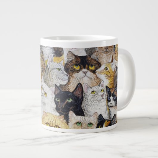 Gerade der Bart der Katze Jumbo-Tasse (Vorderseite Rechts)