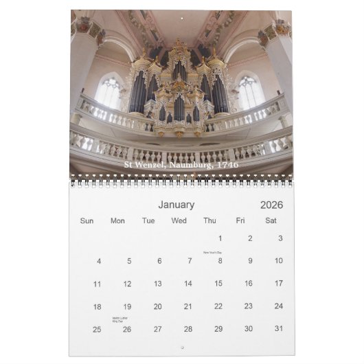 Gerade Deutschland - Pfeifenorgelkalender Kalender (Jan 2026)
