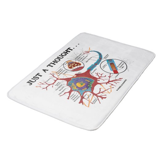 Gerade ein Gedanken-… Neuron-Synapsegeek-Spaß Badematte (Schrägansicht)