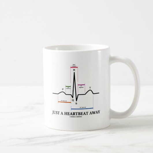 Gerade ein Herzschlag weg (EKG/ECG) Kaffeetasse (Rechts)
