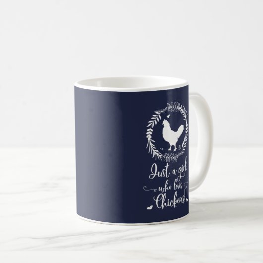 Gerade ein Mädchen das Liebe-Huhn-Silhouette Kaffeetasse (VorderseiteRechts)