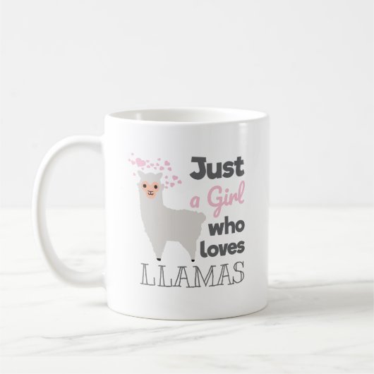 Gerade ein Mädchen das Liebe-Lamas Kaffeetasse (Links)