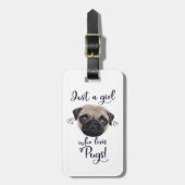 Gerade ein Mädchen das Liebe-Möpse Gepäckanhänger (Vorderseite vertikal)