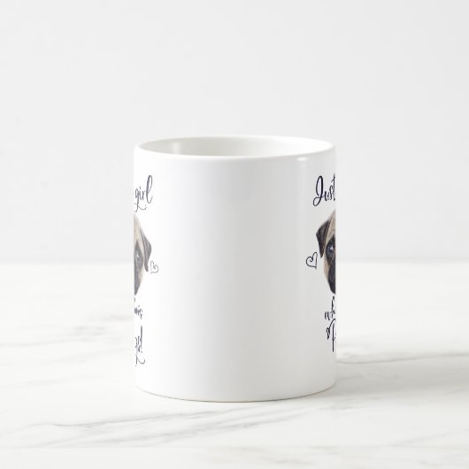 Gerade ein Mädchen das Liebe-Möpse Kaffeetasse (Mittel)