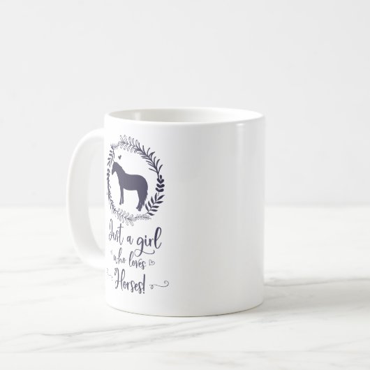 Gerade ein Mädchen das Liebe-PferdeSilhouette Kaffeetasse (Vorderseite Links)