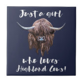 Gerade ein Mädchen, das Liebe-schottisches Fliese (Vorderseite)