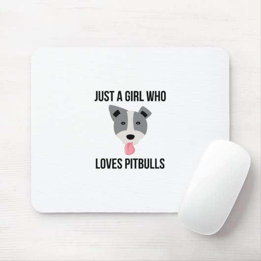 Gerade ein Mädchen das Lieben Pitbulls lustiges Mousepad (Mit Mouse)