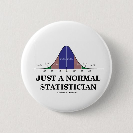 Gerade ein normaler Statistiker (Bell-Kurven-Spaß) Button (Vorderseite)