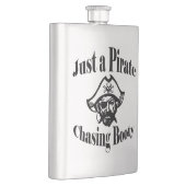 Gerade ein Pirat, der Hintern - schwarzes Gesicht Flachmann (Rechts)