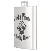 Gerade ein Pirat, der Hintern - schwarzes Gesicht Flachmann (Links)