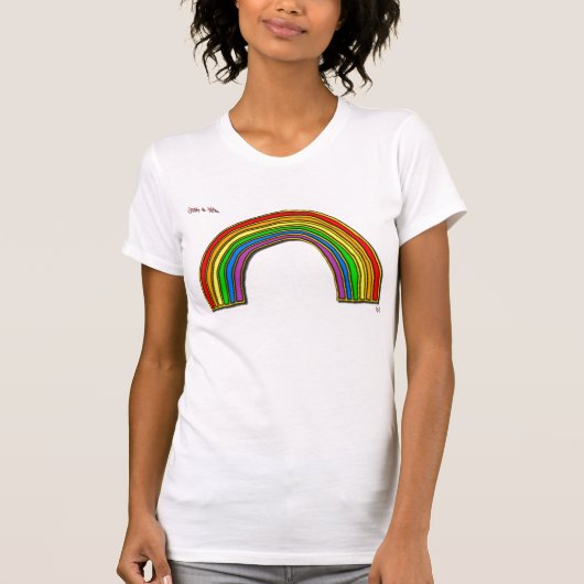 Gerade ein Stückchen… Regenbogenunterhemd T-Shirt (Vorderseite)