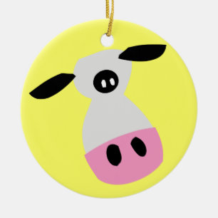 Gerade eine Kuh Keramik Ornament